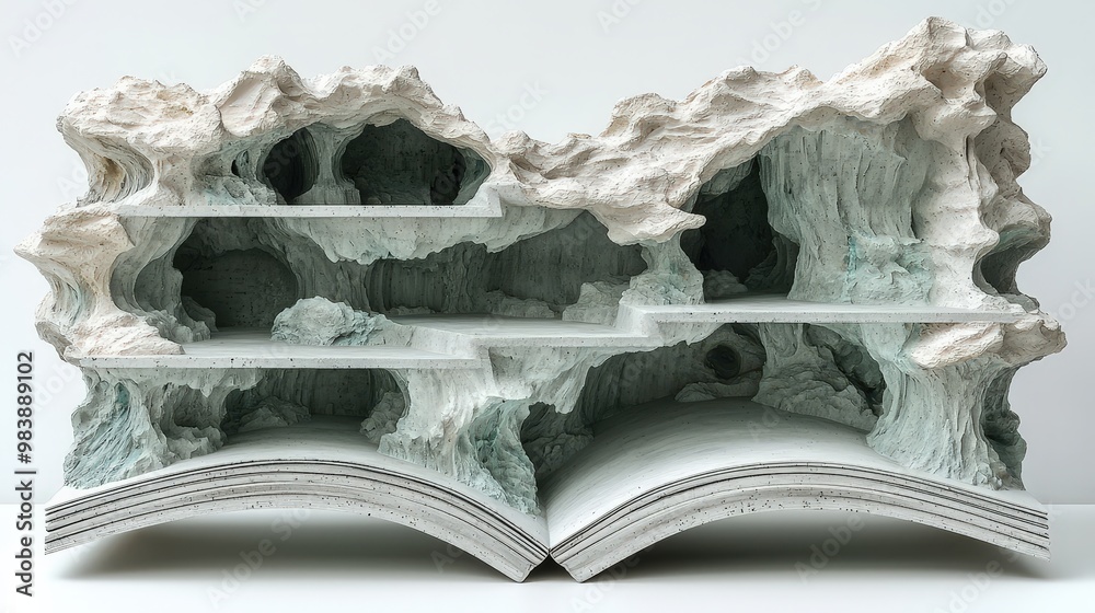 Sticker Open Book with Cave Like Formation