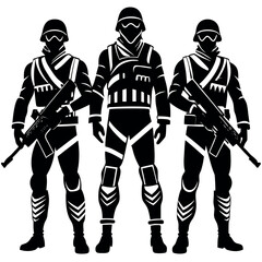 Flat design soldier silhouette