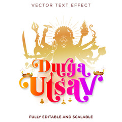 Vector illustration of Happy Durga puja utsav or Navratri festival.