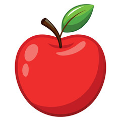 Fresh red apple on a isolated white background