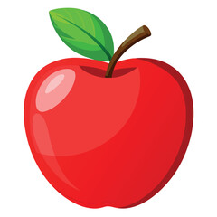 Fresh red apple on a isolated white background