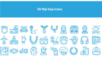 Collection of 30 Hip Hop Icons