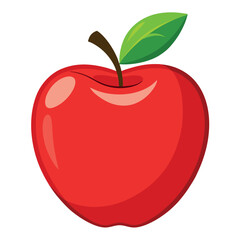 Fresh red apple on a isolated white background