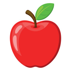 Fresh red apple on a isolated white background