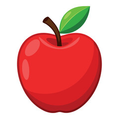 Fresh red apple on a isolated white background