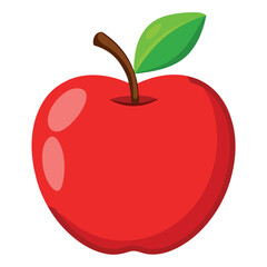 Fresh red apple on a isolated white background