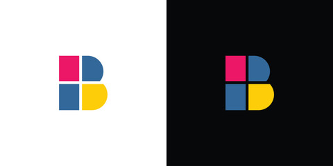 Colorful  and Unique B  logo design
