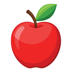 Fresh red apple on a isolated white background