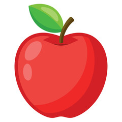 Fresh red apple on a isolated white background