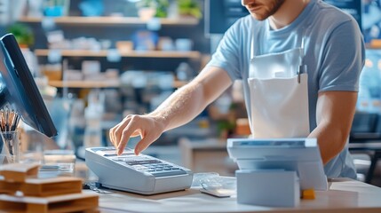 Man Using a Payment Terminal.