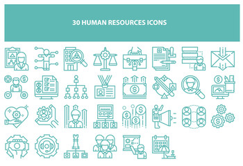 30 Human Resources Icons Collection