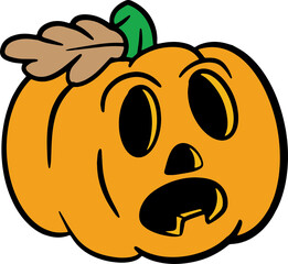 The Pumpkin jack o lantern for halloween or holiday concept.