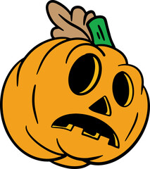 The Pumpkin jack o lantern for halloween or holiday concept.
