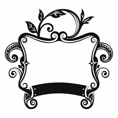 Elegant Vintage Frame with Swirling Floral Design for Invitations