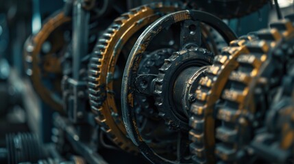 Fototapeta premium watch mechanism close up