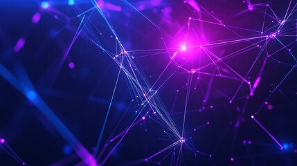 Fototapeta premium A vibrant abstract background showcasing colorful interconnected lines and nodes, perfect for technology and digital themes.