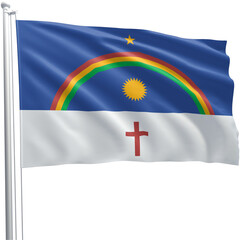 State of Pernambuco flag (Brazil) - Bandeira do Estado do Pernambuco- (Brasil) em 3D - PNG fundo...