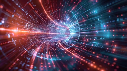 Obraz premium Quantum computing translated into practical technological advancements