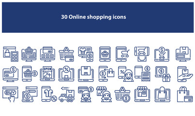 30 Online Shopping Icons Collection