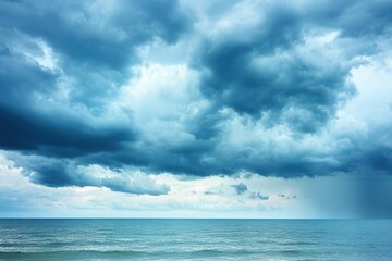 Obraz premium A stormy sky parting to reveal a clear, calm horizon, symbolizing emotional relief after mental therapy, inner peace, symbolic transformation