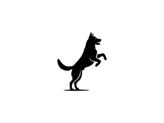 Fototapeta premium Dog Silhouette clip art line art vector black color silhouette and white background.