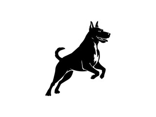 Fototapeta premium Dog Silhouette clip art line art vector black color silhouette and white background.