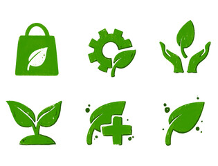 Ecology icon, zero waste green nature icon, natural environment, zero carbon and carbon neutral greenhouse gas emission concept, aim wooden block with green mesh icon in the center.