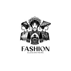 abstract premium modern woman fashion logo template suitable for boutique, shop, online business, e commerce shop. vintage fashion editable vector logo