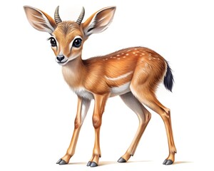Fototapeta premium Baby antelope illustration isolated on white background