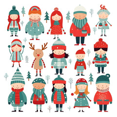 christmas people element object isolated background holiday design illustration generative Ai.