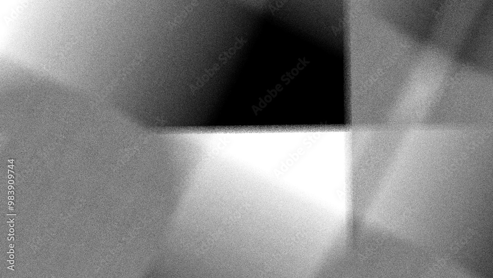 Aufkleber Abstract modern gray noise background design with layers of textured white transparent material in squares shapes in random geometric pattern