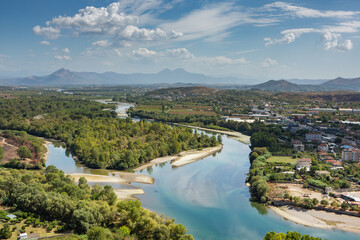 Mountain landscape in Albania. The beautiful summer nature in Europe. Adventure travel in Albania.