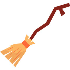 Flat Broomstick Illustration