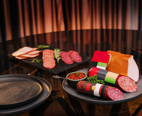 Different types of meat products representing uae national cuisine