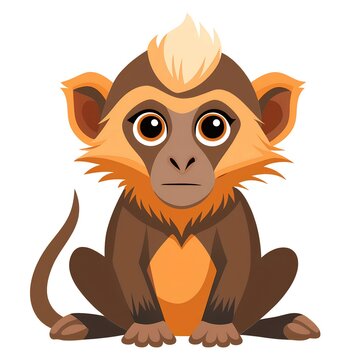 Baby baboon illustration isolated on white background