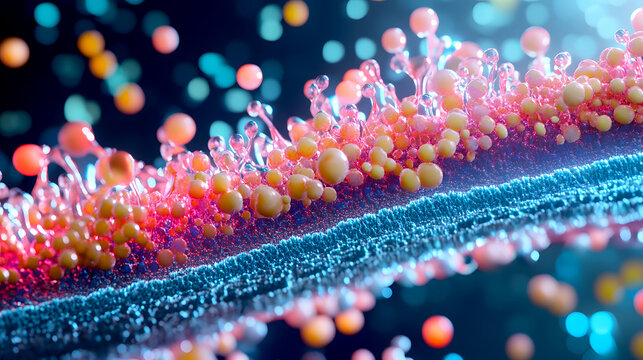 Steroids in the cell membrane/ Steroid molecules in the lipid bilayer, maintaining cell membrane