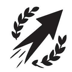 leaf and arrow icons. Eco-Friendly Icon Flat Design