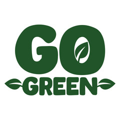 Go green icon illustration.
go green. Go Green icon with eco-friendly slogan - green pin with plant leaf and message inside -  motivation