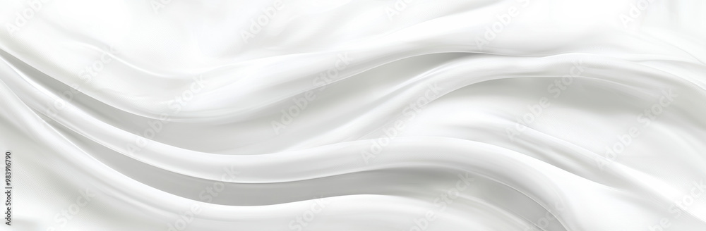 Poster white satin fabric flowing creating abstract background