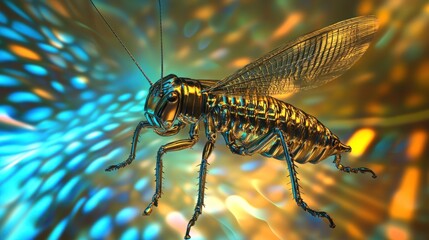 Golden Cricket in a Dreamy Bokeh