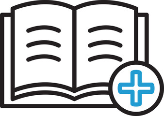 Book and Add Line Icon

