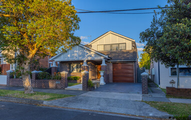 Fototapeta premium Suburban residential Brick house in Sydney federation residential house in Sydney NSW Australia 