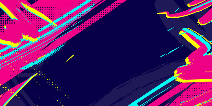 Dynamic Urban Sport Graffiti Background with Bold Neon Colors and Vibrant Abstract Design for Athletic and Street Themed. Sporty Background with Brush Strokes and Grunge Texture Design Elements