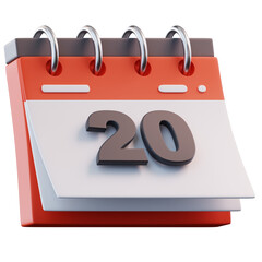  3D Illustration 20 Date