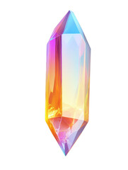 Colorful crystal on white isolated background