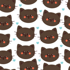 seamless pattern cartoon cat. cute animal wallpaper for fabric print, gift wrap paper
