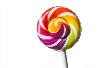 Colorful Rainbow lollipop on a white background