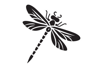 Dragonfly vector art silhouette illustration