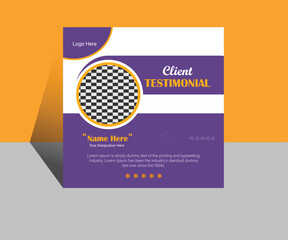 Business review Client feedback or customer testimonial design web banner for social media post or Rating.