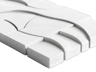 Stylish white decorative panel with intricate curves, perfect for modern interiors and creative design projects.